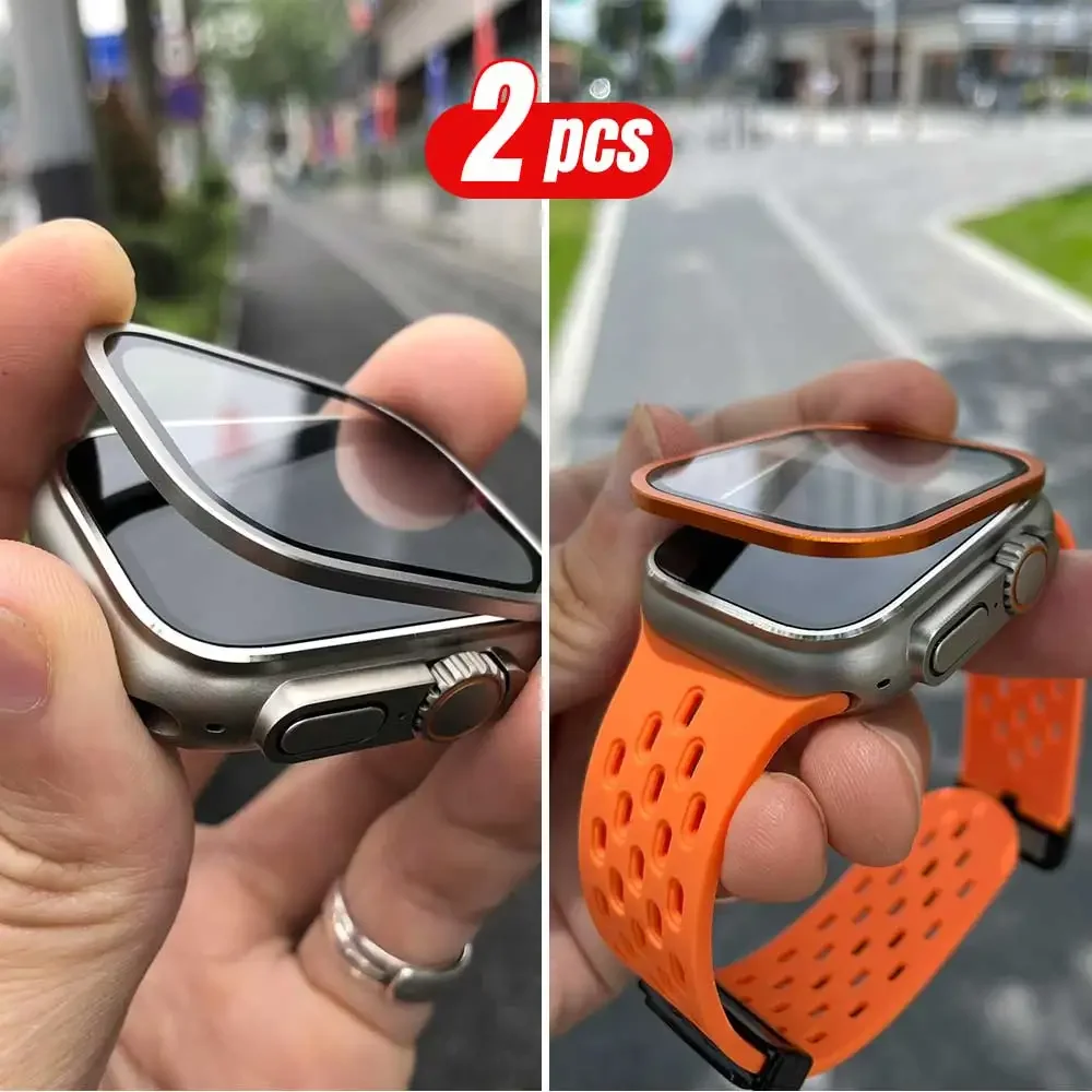 2PCS Titanium Metal Frame for  - Smartwatch Watch Accessories For Women review and price