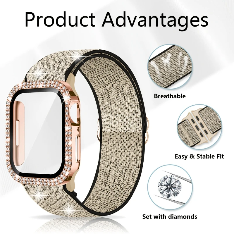 Band+Case for Apple Watch 45mm - Smartwatch Watch Accessories For Women review and price