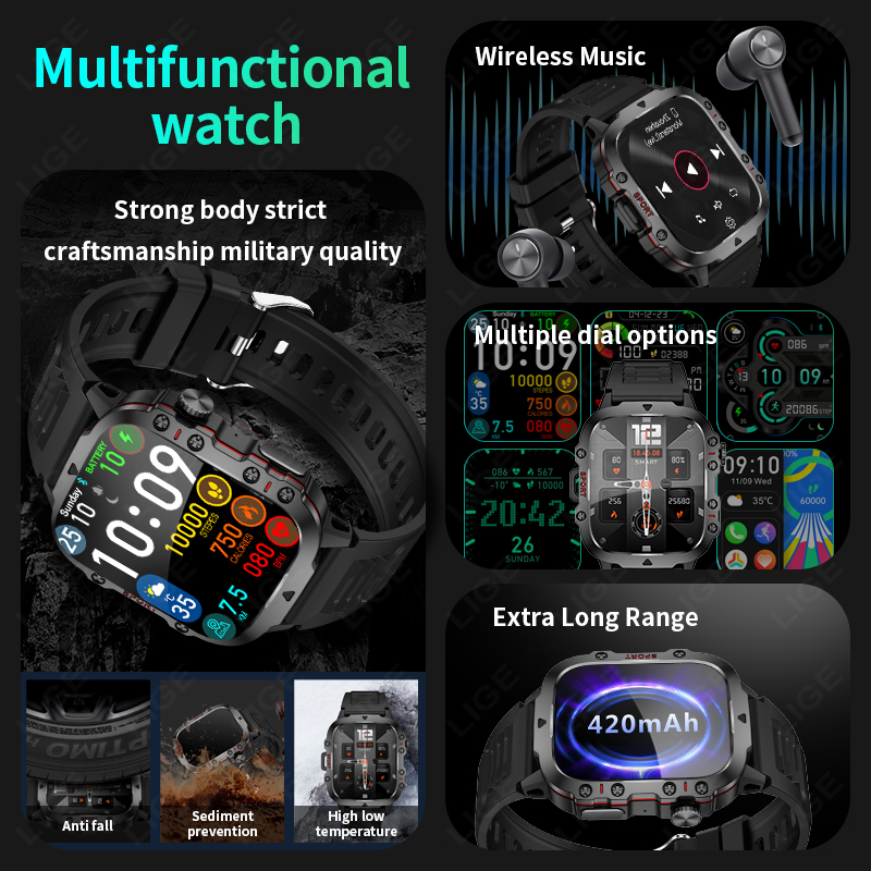 LIGE Outdoor Smart Watch Men 2 - Smartwatch Faces review and price
