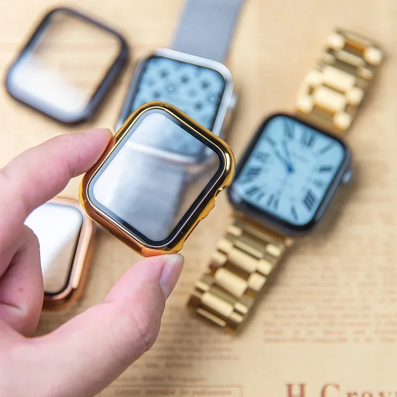 Glass+case For Apple Watch ban - Smartwatch Watch Accessories For Women review and price